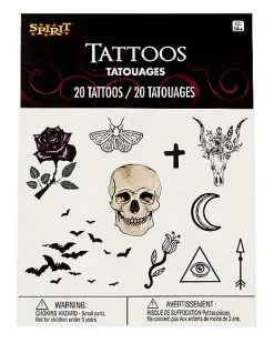 Spirit Halloween Gothic Temporary Tattoos -Costume Themes Shop 01473990 d