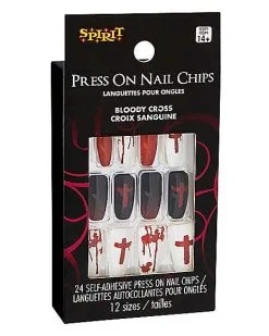 Spirit Halloween Bloody Cross Press On Nails 8 Spirit Halloween Bloody Cross Press On Nails -Costume Themes Shop 01474204 c