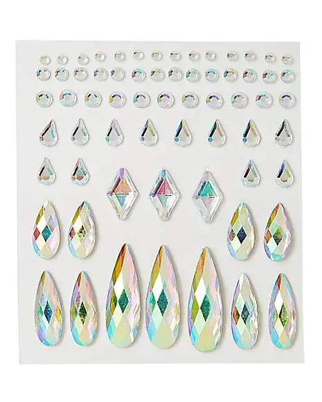 Spirit Halloween Clear Press On Gem Stones 65 Piece Set 3 Spirit Halloween Clear Press On Gem Stones 65 Piece Set