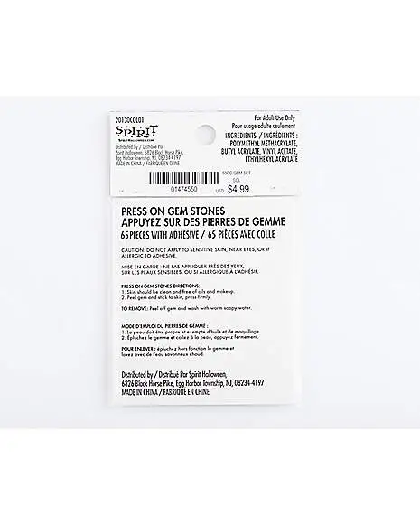 Spirit Halloween Clear Press On Gem Stones 65 Piece Set 4 Spirit Halloween Clear Press On Gem Stones 65 Piece Set - Image 2