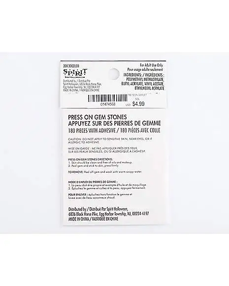 Spirit Halloween Neon Press On Gem Stones 180 Piece Set 4 Spirit Halloween Neon Press On Gem Stones 180 Piece Set - Image 2