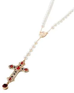 Spirit Halloween Day Of The Dead Rosary Cross Necklace -Costume Themes Shop 01474832 c