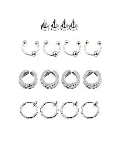 Spirit Halloween 16 Piece Clip On Punk Jewelry Set