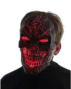 Spirit Halloween Light-Up LED Horror Scorched Skull Half Mask 8 Spirit Halloween Light-Up LED Horror Scorched Skull Half Mask -Costume Themes Shop 01486737 c
