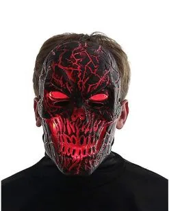 Spirit Halloween Light-Up LED Horror Scorched Skull Half Mask 9 Spirit Halloween Light-Up LED Horror Scorched Skull Half Mask -Costume Themes Shop 01486737 d