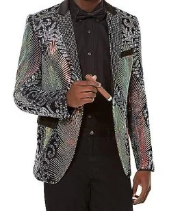 Spirit Halloween Adult '20s Multicolored Jacket -Costume Themes Shop 01488824 c