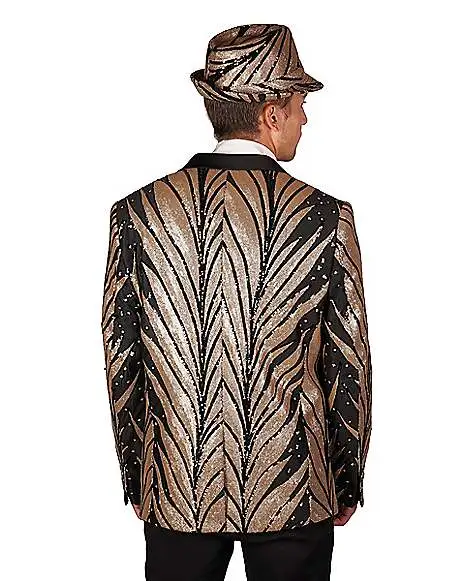 Spirit Halloween Adult '20s Gold And Black Jacket 4 Spirit Halloween Adult '20s Gold And Black Jacket - Image 2
