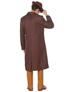 Spirit Halloween Adult Brown Trench Coat -Costume Themes Shop 01492560 b