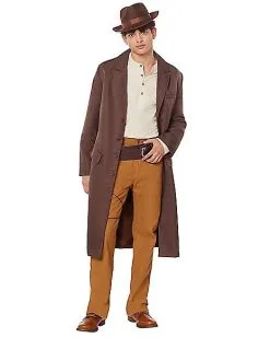 Spirit Halloween Adult Brown Trench Coat -Costume Themes Shop 01492560 c