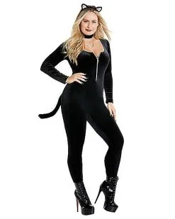 Spirit Halloween Adult Fierce Feline Catsuit Costume -Costume Themes Shop 01493873 c