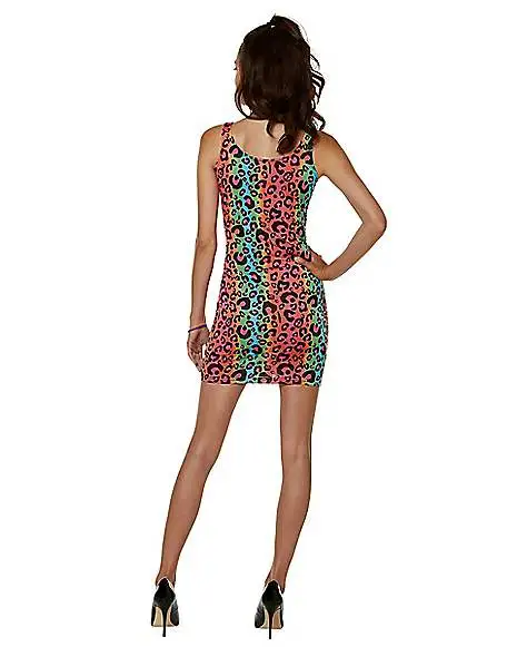 Spirit Halloween Adult '80s Bodycon Dress 4 Spirit Halloween Adult '80s Bodycon Dress - Image 2