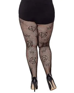 Spirit Halloween Witch Pentagram Fishnet Tights 8 Spirit Halloween Witch Pentagram Fishnet Tights -Costume Themes Shop 01502681 b