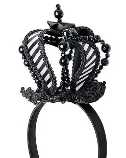 Spirit Halloween Black And White Mini Queen Crown Headband -Costume Themes Shop 01503283 c