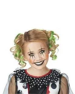 Spirit Halloween Green Curly Clips Hair Extensions