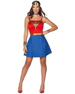 Spirit Halloween Adult Wonder Woman Dress - Wonder Woman -Costume Themes Shop 01508563 c