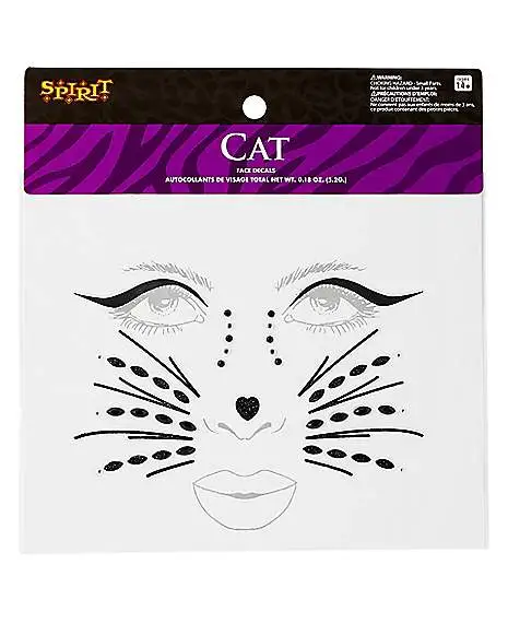 Spirit Halloween Gemstone Cat Face Decals 3 Spirit Halloween Gemstone Cat Face Decals