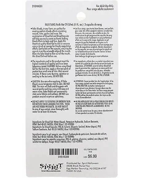 Spirit Halloween Blood Gel And Blood Capsules 4 Spirit Halloween Blood Gel And Blood Capsules - Image 2