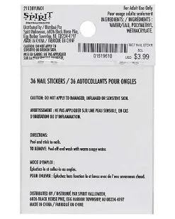 Spirit Halloween Spooky Nail Stickers -Costume Themes Shop 01519610 c