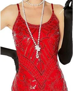 Spirit Halloween Adult Red Sequin Flapper Dress 7 Spirit Halloween Adult Red Sequin Flapper Dress -Costume Themes Shop 01520725 c