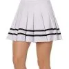 Spirit Halloween White Striped Pleated Cheerleader Skirt -Costume Themes Shop 01522218 a