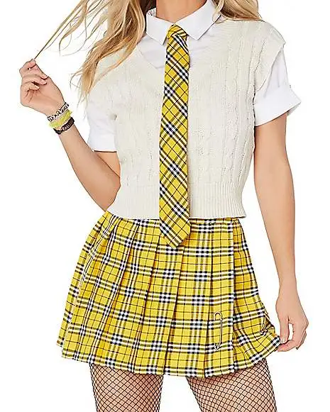 Spirit Halloween Adult Yellow Plaid Plus Size Skirt 5 Spirit Halloween Adult Yellow Plaid Plus Size Skirt - Image 3
