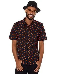 Spirit Halloween Pumpkin Print Button Down Shirt 7 Spirit Halloween Pumpkin Print Button Down Shirt -Costume Themes Shop 01526292 c