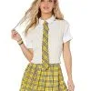 Spirit Halloween Yellow Plaid Schoolgirl Tie 2 Spirit Halloween Yellow Plaid Schoolgirl Tie -Costume Themes Shop 01527084 a