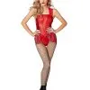 Spirit Halloween Adult Red Leather Lace Bodysuit -Costume Themes Shop 01527290 a
