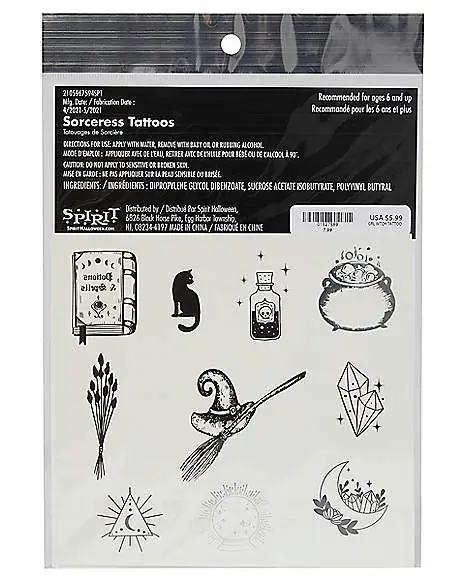 Spirit Halloween Kids Sorceress Temporary Tattoos 5 Spirit Halloween Kids Sorceress Temporary Tattoos - Image 3