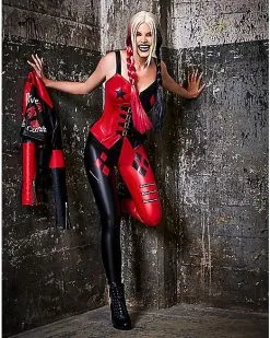 Spirit Halloween Adult Harley Quinn Moto Jacket – The Suicide Squad -Costume Themes Shop 01528397 c