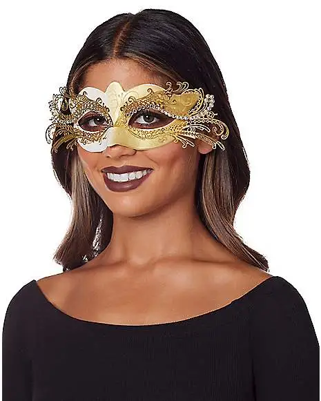 Spirit Halloween Gold Intricate Eye Mask 4 Spirit Halloween Gold Intricate Eye Mask - Image 2