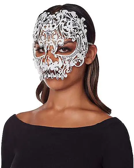 Spirit Halloween White Metal Skeleton Eye Mask 4 Spirit Halloween White Metal Skeleton Eye Mask - Image 2