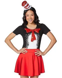 Spirit Halloween Adult Cat In The Hat Costume Kit - Dr. Seuss -Costume Themes Shop 01532381 c