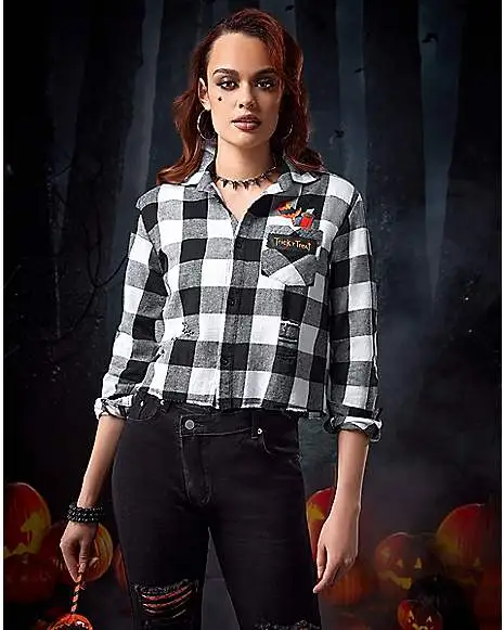 Spirit Halloween Adult Flannel Shirt - Trick 'r Treat 3 Spirit Halloween Adult Flannel Shirt - Trick 'r Treat