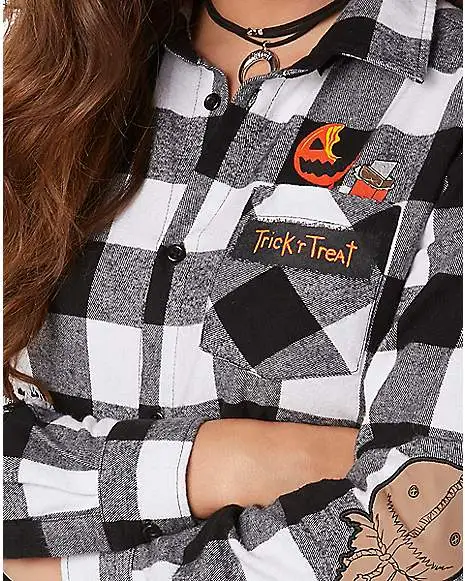 Spirit Halloween Adult Flannel Shirt - Trick 'r Treat 6 Spirit Halloween Adult Flannel Shirt - Trick 'r Treat - Image 4