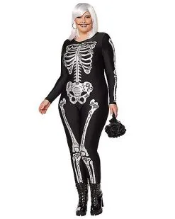 Spirit Halloween Adult Skeleton Catsuit -Costume Themes Shop 01533561 a