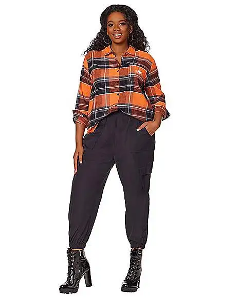 Spirit Halloween Adult Stay Spooky Flannel Shirt 3 Spirit Halloween Adult Stay Spooky Flannel Shirt