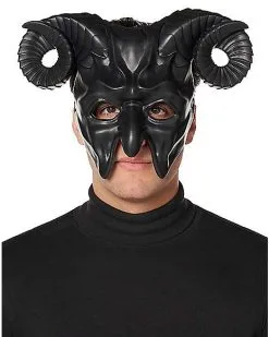 Spirit Halloween Black Horror Devil Half Mask