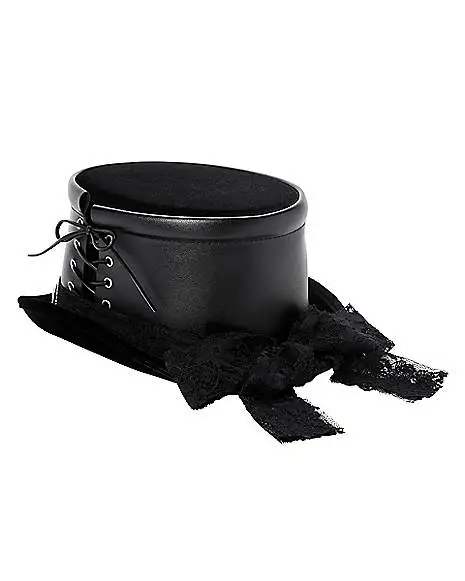 Spirit Halloween Black Gothic Top Hat 4 Spirit Halloween Black Gothic Top Hat - Image 2