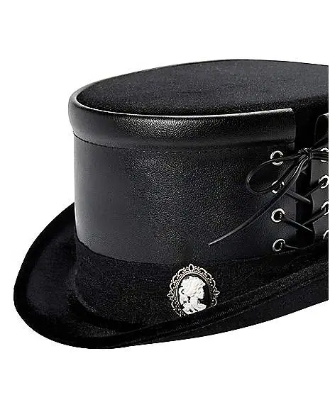 Spirit Halloween Black Gothic Top Hat 7 Spirit Halloween Black Gothic Top Hat - Image 5