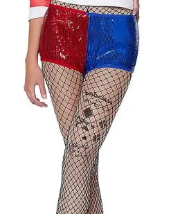 Spirit Halloween Adult Harley Quinn Sequin Shorts - Suicide Squad