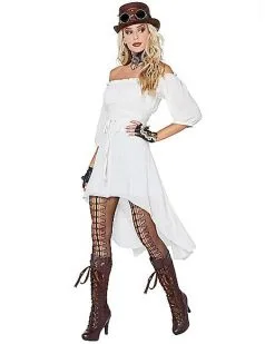 Spirit Halloween Adult Ivory Peasant Plus Size Dress