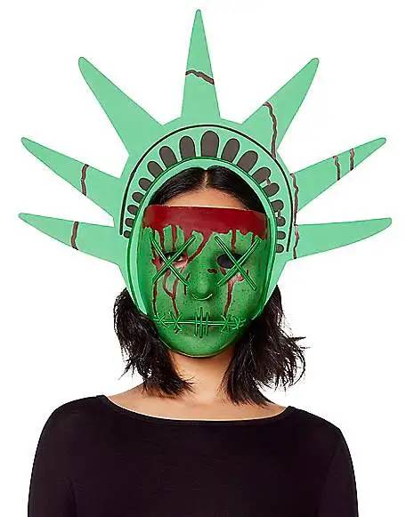 Spirit Halloween EL Wire LED Lady Liberty Half Mask - The Purge 3 Spirit Halloween EL Wire LED Lady Liberty Half Mask - The Purge