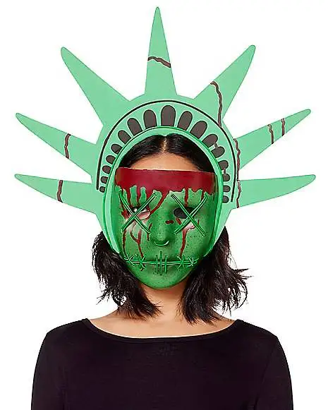 Spirit Halloween EL Wire LED Lady Liberty Half Mask - The Purge 4 Spirit Halloween EL Wire LED Lady Liberty Half Mask - The Purge - Image 2