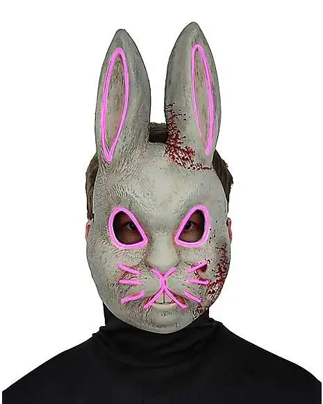 Spirit Halloween Light-Up EL Wire Bad Bunny Half Mask 3 Spirit Halloween Light-Up EL Wire Bad Bunny Half Mask