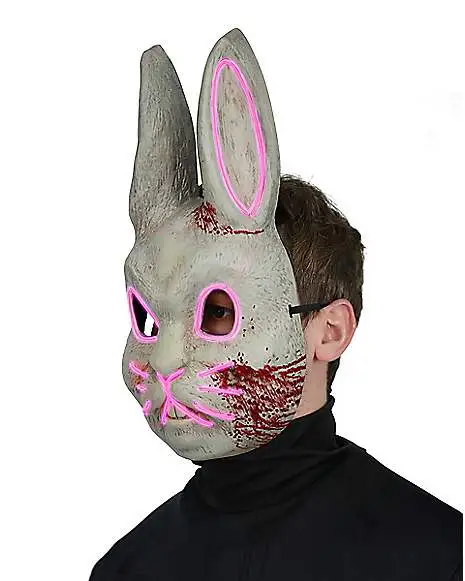 Spirit Halloween Light-Up EL Wire Bad Bunny Half Mask 4 Spirit Halloween Light-Up EL Wire Bad Bunny Half Mask - Image 2