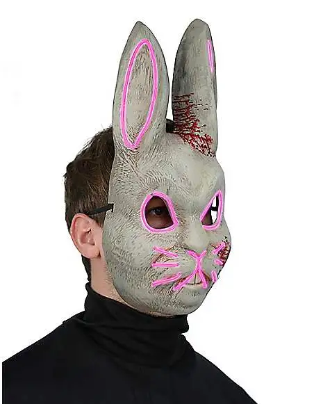 Spirit Halloween Light-Up EL Wire Bad Bunny Half Mask 5 Spirit Halloween Light-Up EL Wire Bad Bunny Half Mask - Image 3