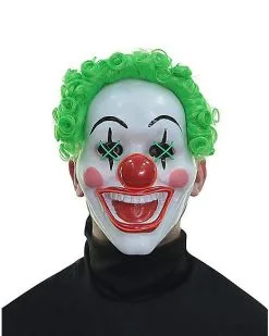 Spirit Halloween Light Up El Wire Jokes On You Clown Half Mask