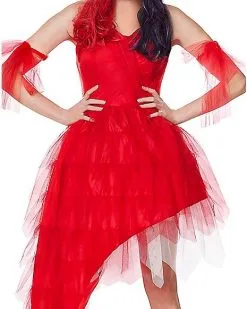 Spirit Halloween Adult Harley Quinn Red Dress - The Suicide Squad -Costume Themes Shop 01549518 c