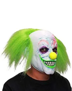 Spirit Halloween Neon Green Hair Clown Full Mask 9 Spirit Halloween Neon Green Hair Clown Full Mask -Costume Themes Shop 01551944 d